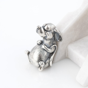 Napkin holder made of marble with silver "Mouse feast"
